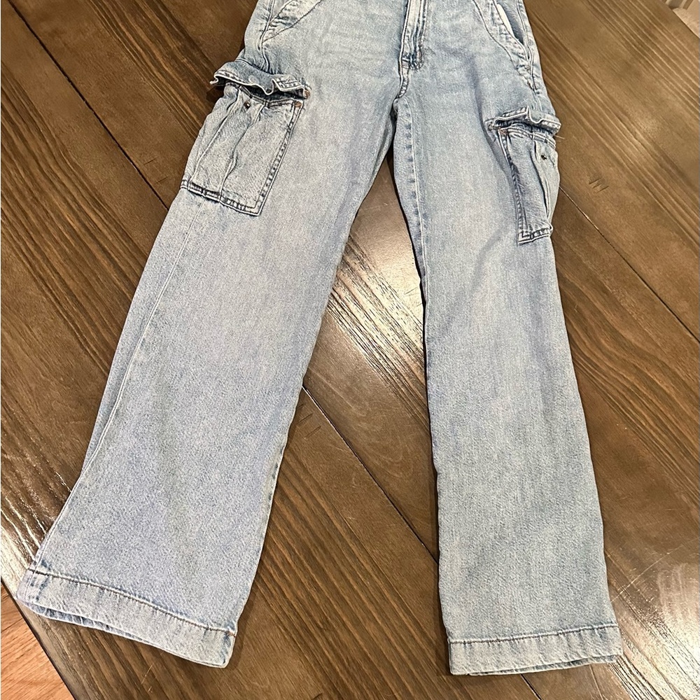Aeropostale Light Wash High Rise Wide Leg Jeans XS